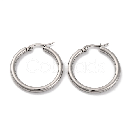 Non-Tarnish Ring 304 Stainless Steel Hoop Earrings for Women Men EJEW-B049-01C-P-1