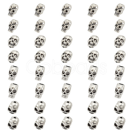40Pcs 4 Styles Halloween Theme Tibetan Style Alloy Beads FIND-HY0003-85-1