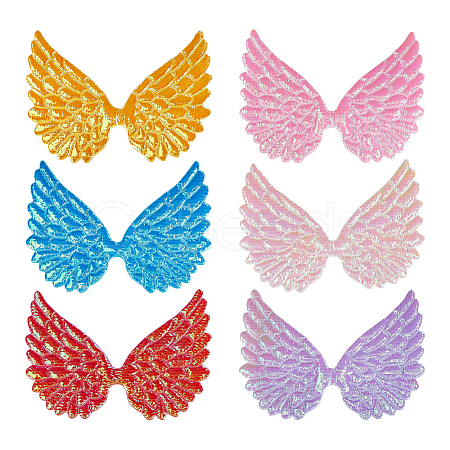 60Pcs 6 Colors Polyester Thread Iron on/Sew On Patches PATC-GO0001-12-1