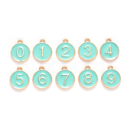Light Gold Plated Alloy Enamel Charms ENAM-T010-06G-1