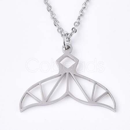 Non-Tarnish 201 Stainless Steel Pendant Necklaces NJEW-T009-JN075-1-45-1