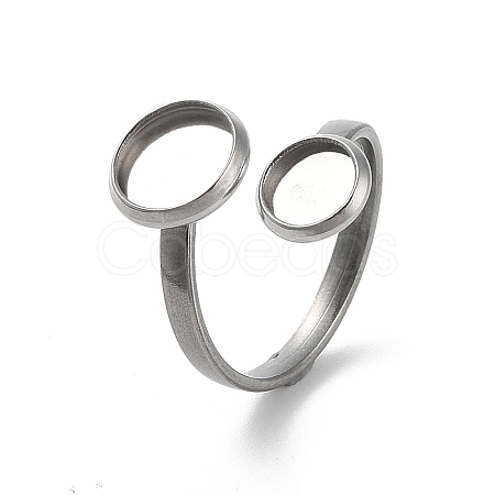 Non-Tarnish 304 Stainless Steel Open Cuff Ring Findings X-STAS-E124-05E-P-1