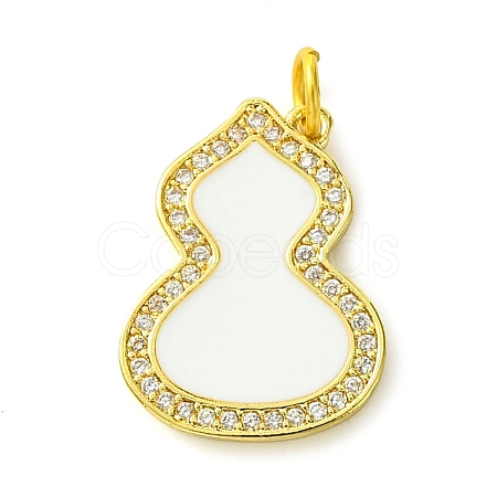 Rack Plating Brass Micro Pave Clear Cubic Zirconia Pendants KK-G501-14G-02-1