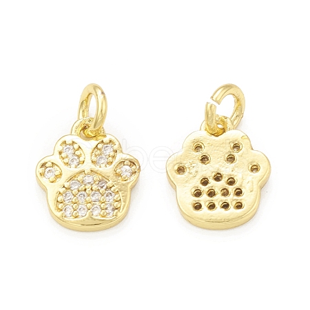 Rack Plating Brass Micro Pave Clear Cubic Zirconia Charms X-KK-C011-58G-1