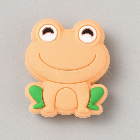 Frog Food Grade Eco-Friendly Silicone Focal Beads SIL-WH0006-29G-1