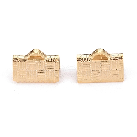304 Stainless Steel Ribbon Crimp Ends LS-STAS-P249-27B-G-1
