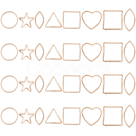 32Pcs 8 Style Brass Linking Ring KK-AR0003-06-1