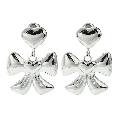 Tarnish Resistant 304 Stainless Steel Dangle Stud Earrings EJEW-Z038-09P-1