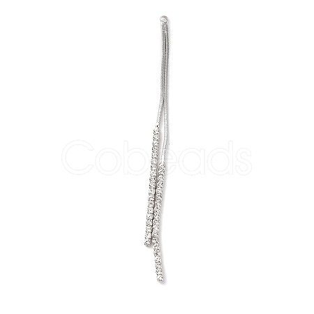 Brass Micro Pave Clear Cubic Zirconia Big Pendants KK-G491-22P-1