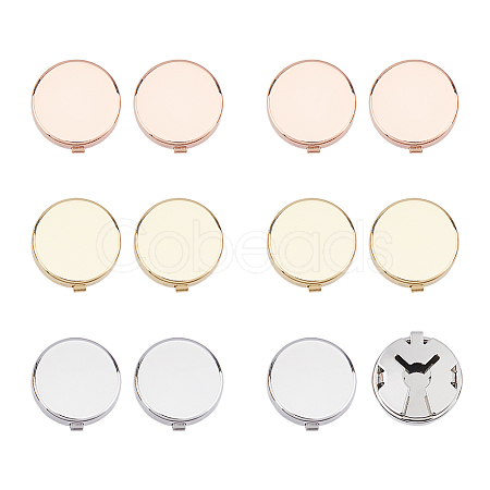 6 Pairs 3 Colors Brass Cufflink Settings FIND-FH0010-31-1