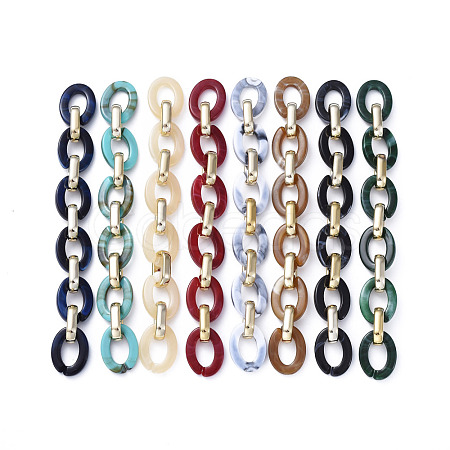 Handmade CCB Plastic Cable Chains AJEW-JB00682-1