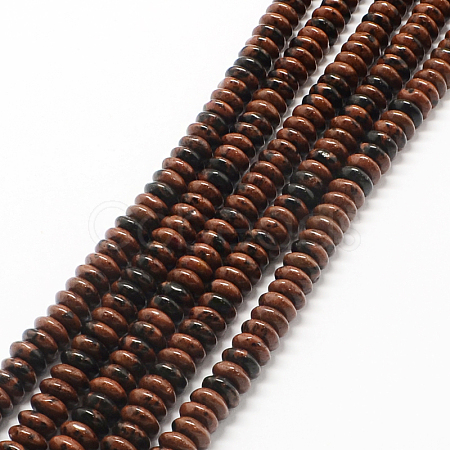 Rondelle Natural Mahogany Obsidian Bead Strands X-G-Q447-03-1