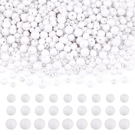 708Pcs 3 Styles Opaque Acrylic Beads MACR-TA0002-81-1