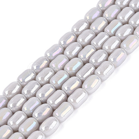 Electroplate Opaque Glass Beads Strands EGLA-Q132-03A-C01-1
