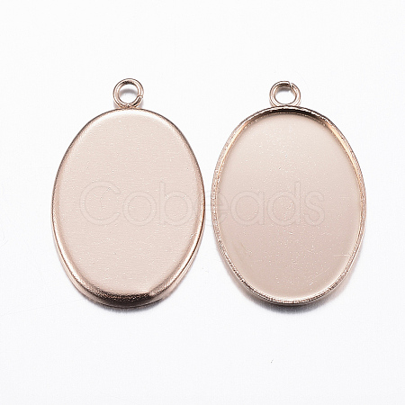 Ion Plating(IP) 304 Stainless Steel Pendant Cabochon Settings STAS-H378-06RG-1