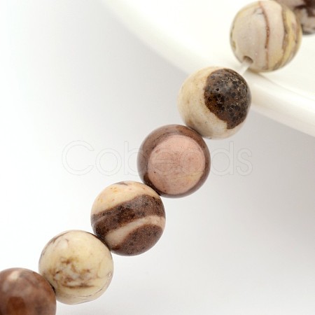Natural Australian Agate Round Bead Strands G-M272-02-6mm-1