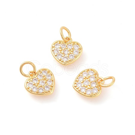 Brass Micro Pave Cubic Zirconia Charms X-ZIRC-F106-07G-1