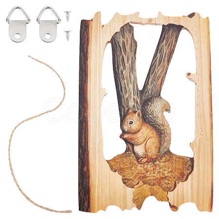 Wood Animal Hanging Ornaments HJEW-WH0053-08A-1