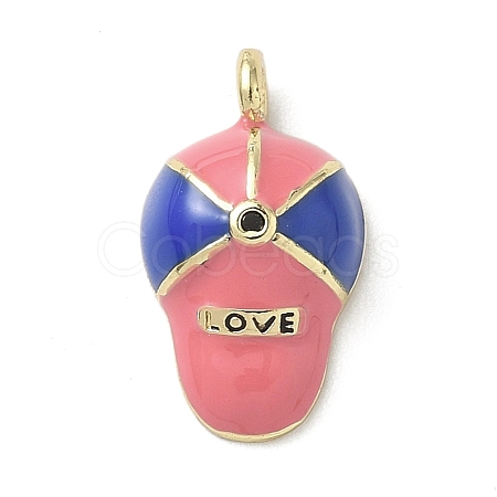 Brass Micro Pave Cubic Zirconia Enamel Pendants LS-KK-L248-17G-1
