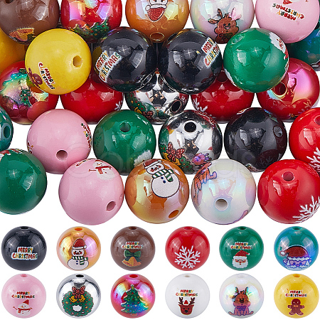 12 Colors Opaque Acrylic Beads OACR-SC0001-88-1
