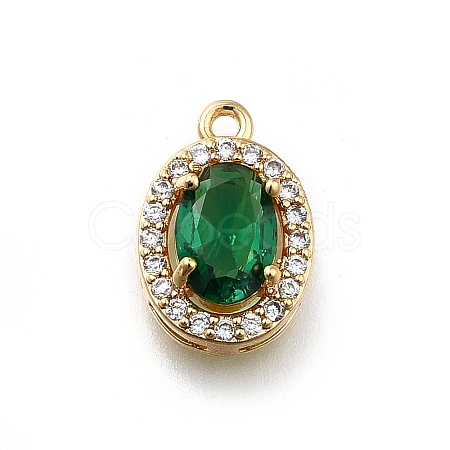Brass Micro Pave Cubic Zirconia Pendants KK-D312-09G-05-1