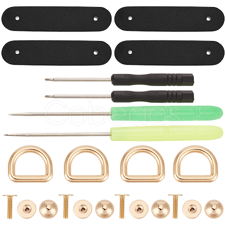 2Pcs PU Leather Suspension Clasps with Alloy D Rings AJEW-CL0004-98A-1