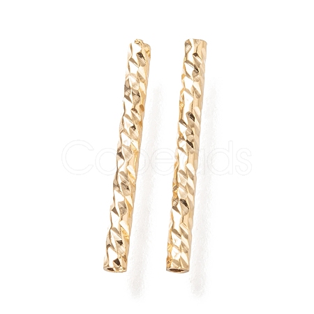 Corrugated Brass Tube Beads KK-H759-28B-G-1