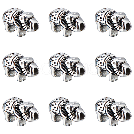 10Pcs 304 Stainless Steel Beads STAS-UN0050-03-1