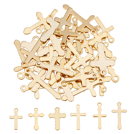48Pcs 6 Style 304 Stainless Steel Pendants STAS-UN0027-14-1