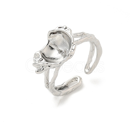 Brass Cup Peg Open Cuff Ring Settings KK-G518-10P-03-1