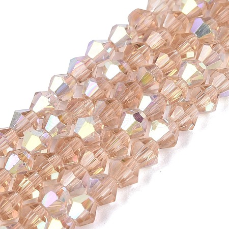 AB Color Plated Transparent Glass Beads Strands GLAA-G127-01-02F-1