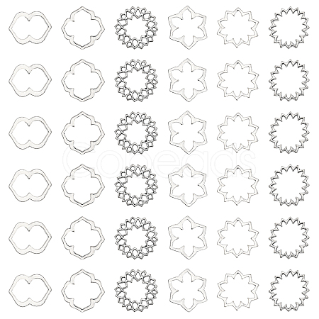 120Pcs 6 Styles Tibetan Style Alloy Linking Rings FIND-CA0007-42-1