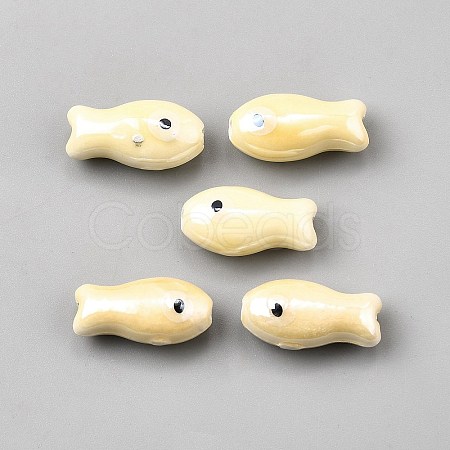 Handmade Porcelain Beads PORC-WH0023-003J-1