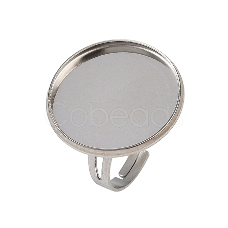 304 Stainless Steel Cuff Ring Components STAS-D372-06P-08-1