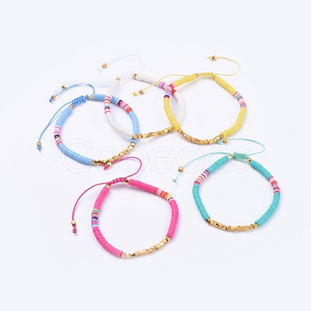 Adjustable Braided Bead Bracelets BJEW-JB05098-1