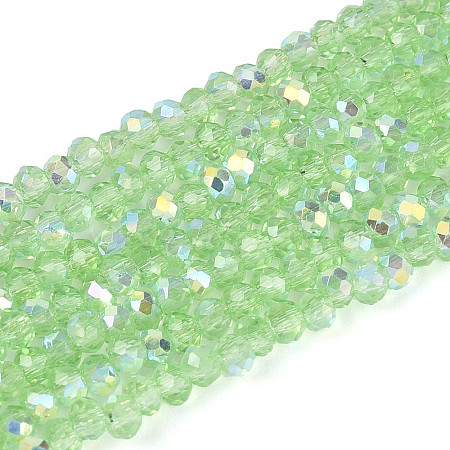 AB Color Plated Transparent Glass Rondelle Beads Strands EGLA-T029-2mm-10E-1