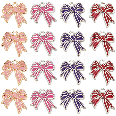 40Pcs 4 Colors Alloy Enamel Pendants FIND-SC0013-85-1
