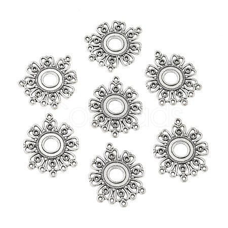Tibetan Style Alloy Connector Cabochon Settings X-EA541Y-NF-1