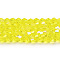 Transparent Electroplate Glass Beads Strands, AB Color Plated, Faceted, Bicone, Yellow, 4x4mm, Hole: 0.8mm, about 82~85pcs/strand, 30.5~31cm