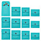 AHADERMAKER 12Pcs 4 Styles Portable Felt Card Cover Bag, with Iron Snap Button, Rectangle, Medium Turquoise, 7.6~11.7x8.8~10.3cm, 3pcs/style