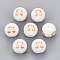 Electroplate Glass Beads, Round with Constellations Pattern, Rose Gold Plated, Libra, 10mm, Hole: 1.2mm