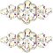 2Pcs Hotfix Rhinestone Ornament, Flower, DIY Costumes, Shoes, Bags Accessories for Wedding, Party, Crystal AB, 126x49x7mm