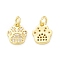 Rack Plating Brass Micro Pave Clear Cubic Zirconia Charms, with Jump Ring, Cadmium Free & Lead Free, Long-Lasting Plated, Dog Paw Print Charm, Real 18K Gold Plated, 11x9.5x2mm, Hole: 3mm