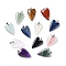 Natural & Synthetic Gemstone Pendants, with Rack Plating Platinum Plated Brass Findings, Long-Lasting Plated, Mixed Dyed and Undyed, Heart, 32~34x20x8mm, Hole: 4x4mm