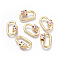 Brass Screw Carabiner Lock Charms, with Enamel, for Necklaces Making, Long-Lasting Plated, Cadmium Free & Lead Free & Nickel Free, Oval, Colorful, Real 18K Gold Plated, 23x15x2mm, Screw: 7.5x6.5x6.5mm