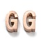 Ion Plating(IP) 304 Stainless Steel Charms, Alphabet, Rose Gold, Letter.G, 8.5x5x3mm, Hole: 1.8mm