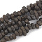 Electroplate Non-magnetic Synthetic Hematite Beads Strands, Matte Style, Chips, Gunmetal Plated, 5~10x4.5~5.5x4mm, Hole: 1mm, about 105pcs/strand, 14.9 inch