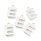 Non-Tarnish 201 Stainless Steel Charms, Alphabet, Letter.E, 12x7.8x0.6mm, Hole: 1.4mm