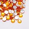 Imitation Taiwan Acrylic Rhinestone Cabochons, Faceted, Half Round, Gold, 5x2mm, about 10000pcs/bag