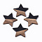 Resin & Wood Pendants, Star, Black, 26x28x4mm, Hole: 1.6mm